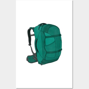 Travel Backpacking Backpack Drawing Posters and Art